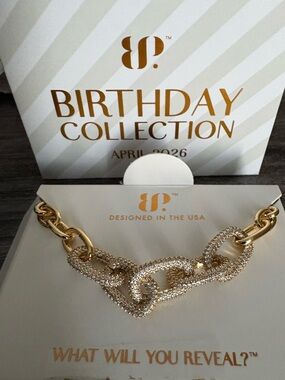 bp Gold Crystal Pavé Chunky Link Necklace